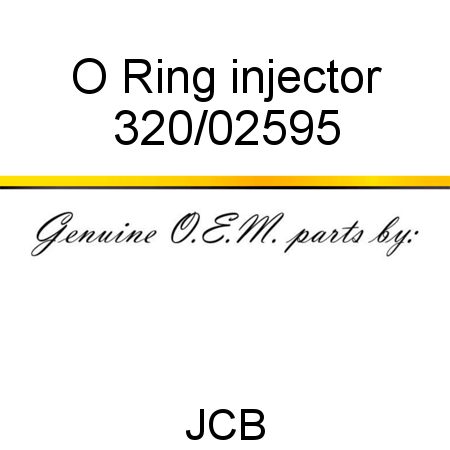 O Ring, injector 320/02595
