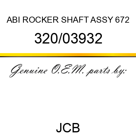 ABI ROCKER SHAFT ASSY 672 320/03932