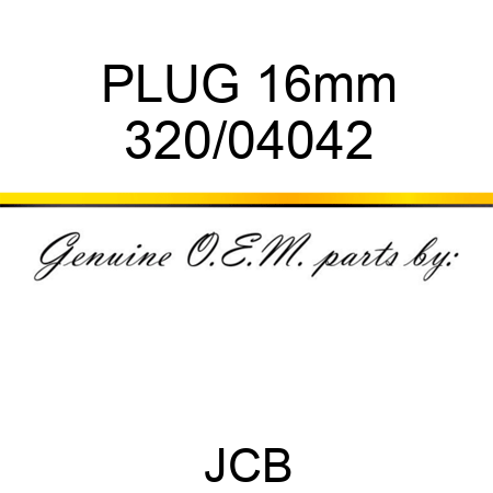 PLUG 16mm 320/04042