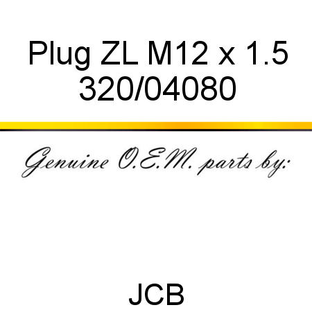 Plug, ZL M12 x 1.5 320/04080