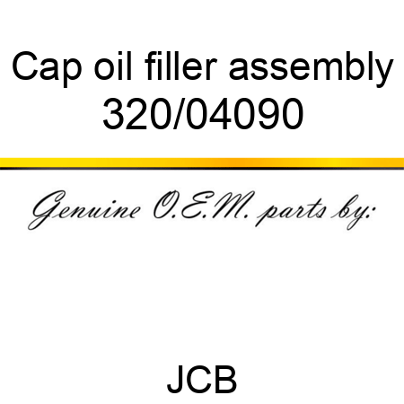 Cap, oil filler, assembly 320/04090