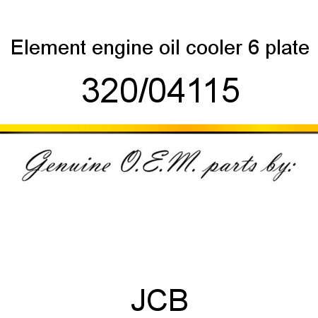 Element, engine oil cooler, 6 plate 320/04115