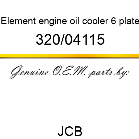 Element, engine oil cooler, 6 plate 320/04115