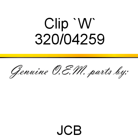 Clip, `W` 320/04259