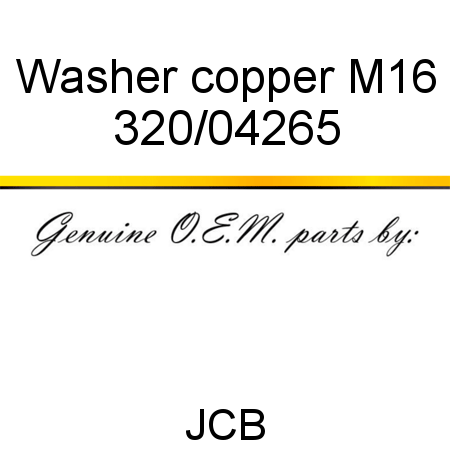 Washer, copper, M16 320/04265