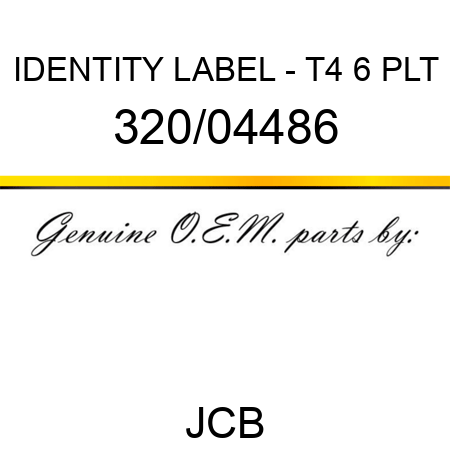 IDENTITY LABEL - T4 6 PLT 320/04486