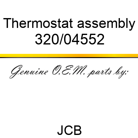 Thermostat, assembly 320/04552