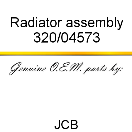 Radiator, assembly 320/04573