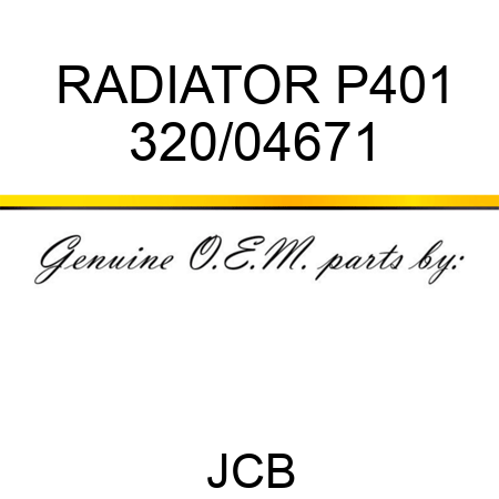 RADIATOR, P401 320/04671
