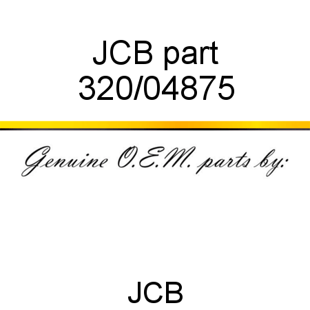 JCB part 320/04875