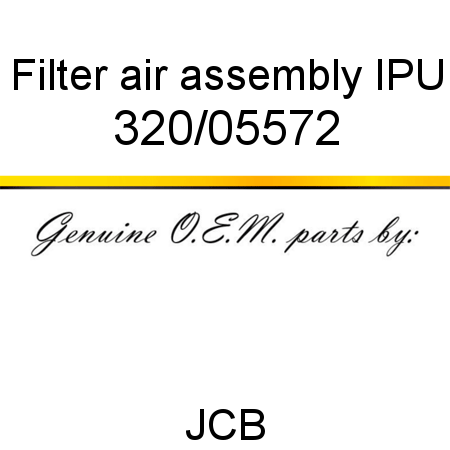 Filter, air assembly, IPU 320/05572