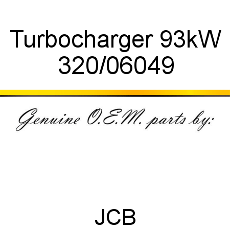 Turbocharger, 93kW 320/06049