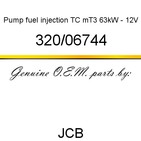 Pump, fuel injection, TC mT3 63kW - 12V 320/06744