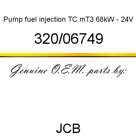Pump, fuel injection, TC mT3 68kW - 24V 320/06749