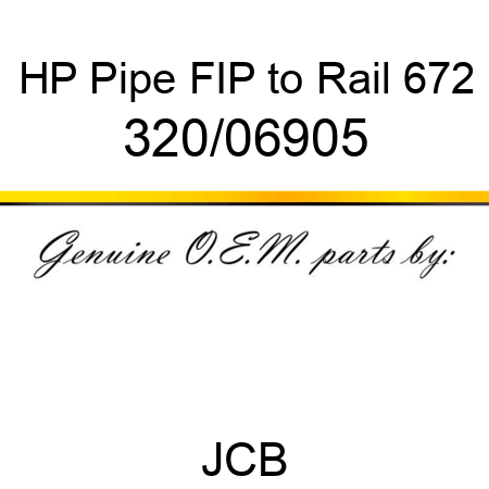 HP Pipe FIP to Rail 672 320/06905