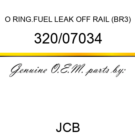 O RING.FUEL LEAK OFF RAIL (BR3) 320/07034