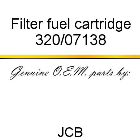 Filter, fuel cartridge 320/07138