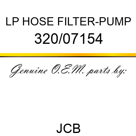 LP HOSE, FILTER-PUMP 320/07154