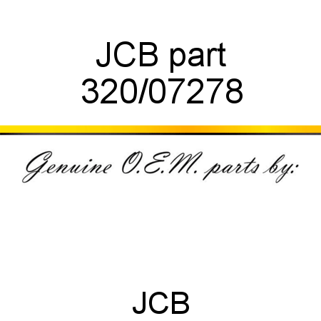 JCB part 320/07278