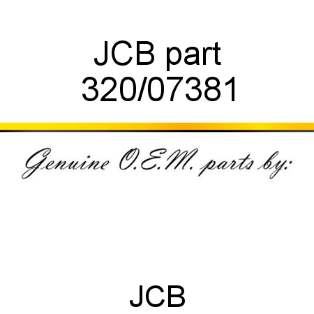 JCB part 320/07381