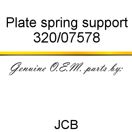 Plate, spring support 320/07578