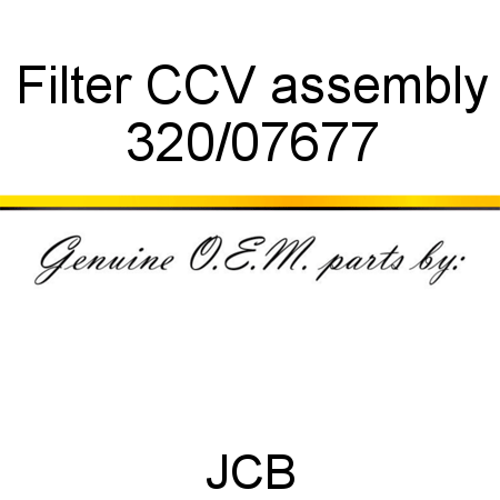 Filter, CCV, assembly 320/07677