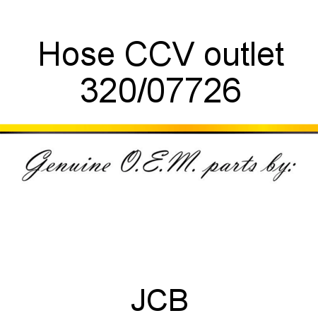 Hose, CCV outlet 320/07726