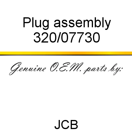 Plug, assembly 320/07730