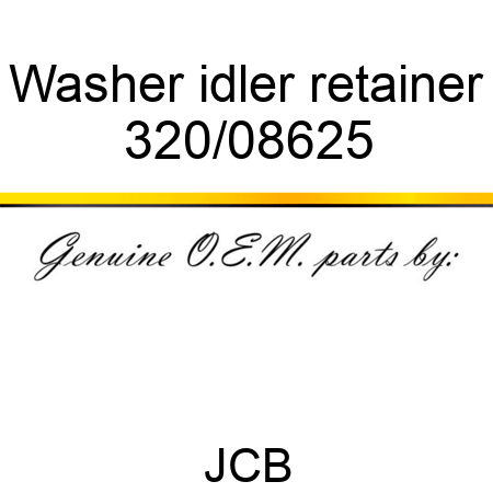 Washer, idler retainer 320/08625