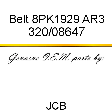 Belt, 8PK1929 AR3 320/08647