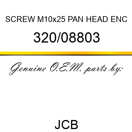 SCREW M10x25 PAN HEAD ENC 320/08803
