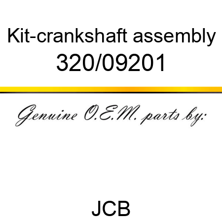 Kit-crankshaft, assembly 320/09201