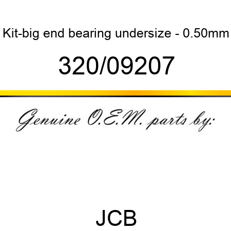 Kit-big end bearing, undersize - 0.50mm 320/09207