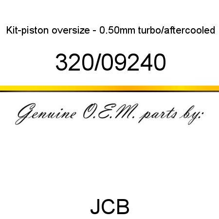 Kit-piston, oversize - 0.50mm, turbo/aftercooled 320/09240