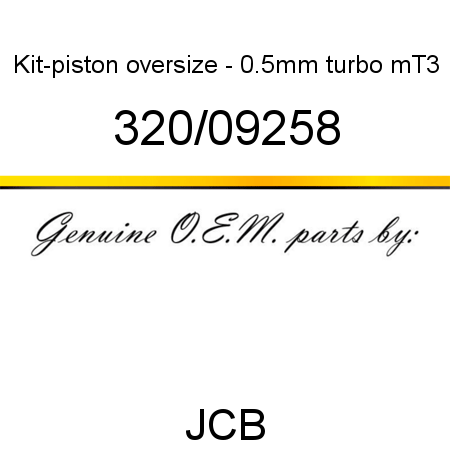 Kit-piston, oversize - 0.5mm, turbo mT3 320/09258