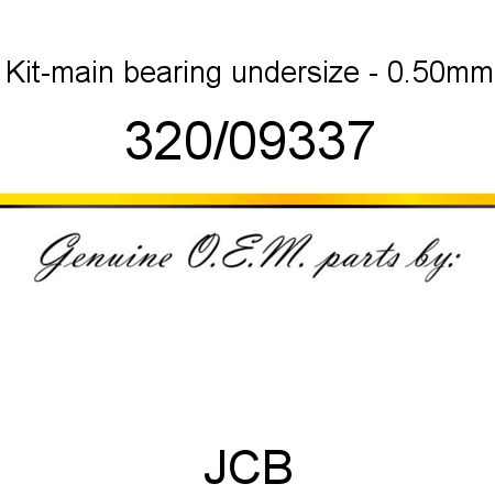 Kit-main bearing, undersize - 0.50mm 320/09337