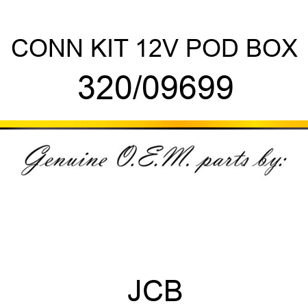 CONN KIT 12V POD BOX 320/09699