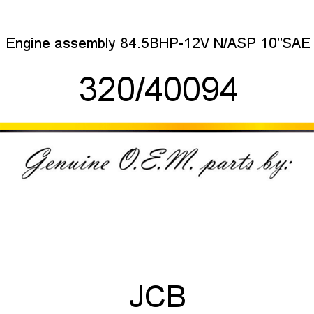 Engine, assembly 84.5BHP-12V, N/ASP 10