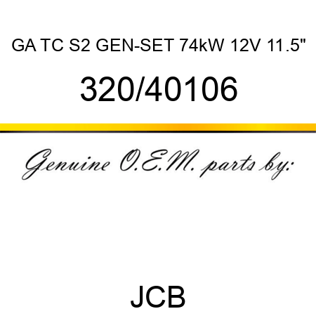 GA TC S2 GEN-SET 74kW 12V 11.5