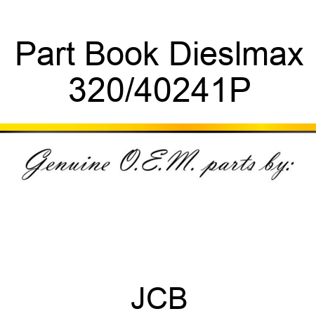 Part Book Dieslmax 320/40241P