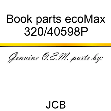 Book parts ecoMax 320/40598P