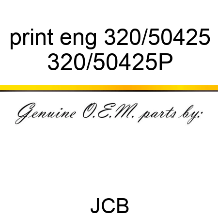 print eng 320/50425 320/50425P