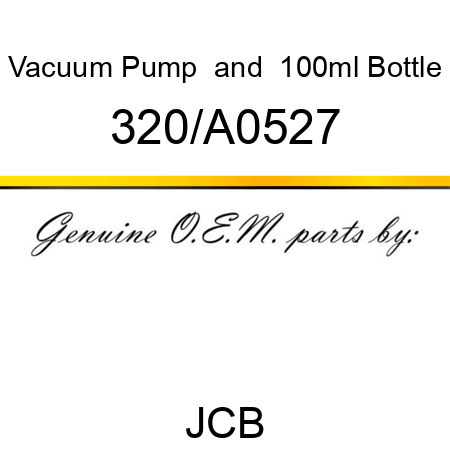 Vacuum Pump & 100ml Bottle 320/A0527