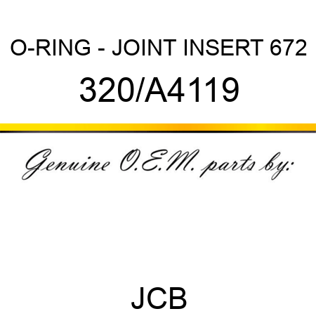 O-RING - JOINT INSERT 672 320/A4119
