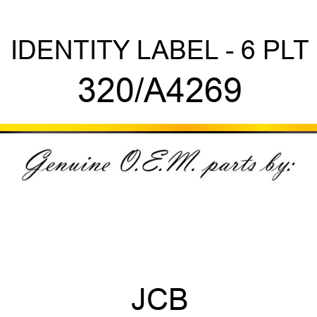 IDENTITY LABEL - 6 PLT 320/A4269
