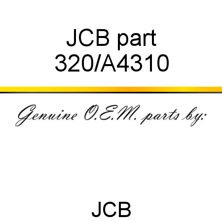 JCB part 320/A4310