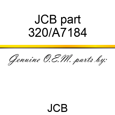JCB part 320/A7184
