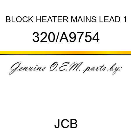 BLOCK HEATER MAINS LEAD 1 320/A9754