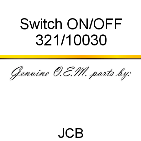 Switch, ON/OFF 321/10030