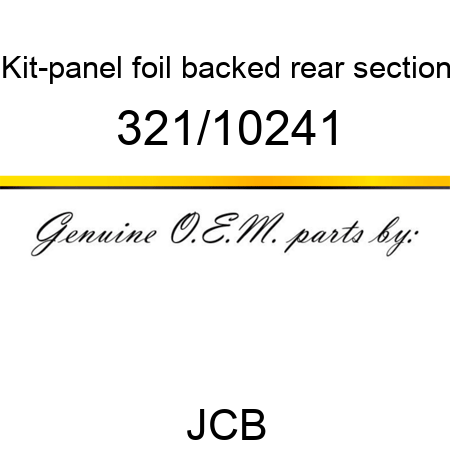 Kit-panel, foil backed, rear section 321/10241